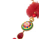 Dolce & Gabbana Gold Brass Red Fur Crystal Carretto Chain Necklace