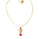Dolce & Gabbana Gold Brass Chain Dog Heart Pendant Charm Necklace