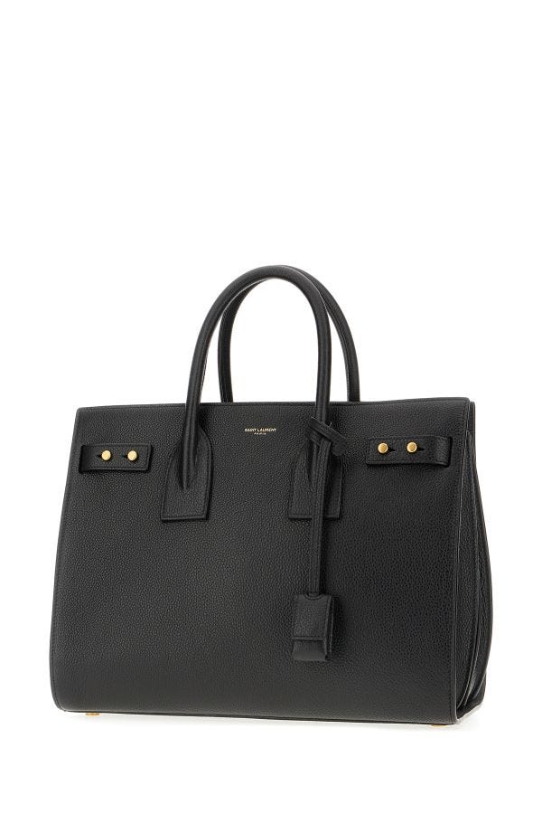 Τσάντα Χειρός Saint Laurent Μαύρο Δέρμα Μόσχου Sac De Jour