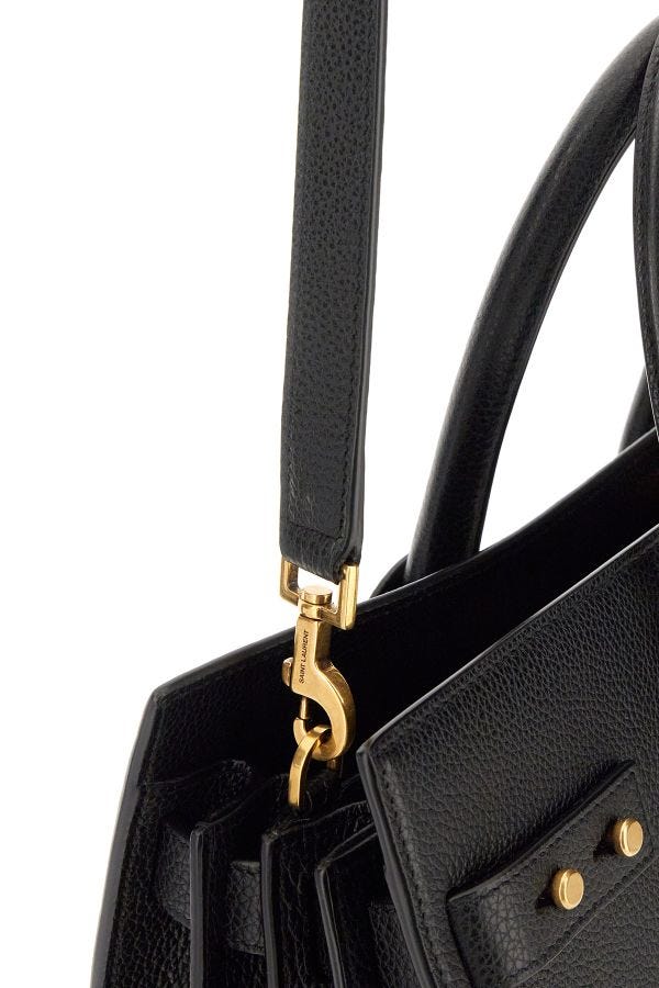 Τσάντα Χειρός Saint Laurent Μαύρο Δέρμα Μόσχου Sac De Jour