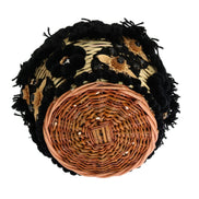 Dolce & Gabbana Beige Straw Snakeskin Pom Pom Crystal AGNESE Bag
