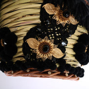 Dolce & Gabbana Beige Straw Snakeskin Pom Pom Crystal AGNESE Bag