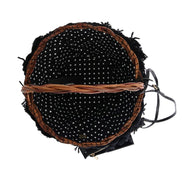 Dolce & Gabbana Beige Straw Snakeskin Pom Pom Crystal AGNESE Bag