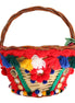 Dolce & Gabbana Πολύχρωμη Τσάντα AGNESE από Ψάθα με Κρύσταλλα και Πομ Πομ