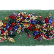 Dolce & Gabbana Multicolor AGNESE Straw Crystal  Pom Pom Bag