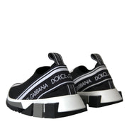 Dolce & Gabbana Black White Slip On Sorrento Sneakers Shoes
