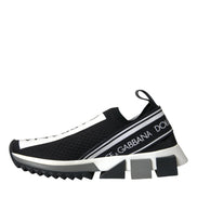 Dolce & Gabbana Black White Slip On Sorrento Sneakers Shoes