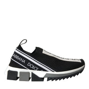 Dolce & Gabbana Black White Slip On Sorrento Sneakers Shoes