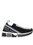 Dolce & Gabbana Black White Slip On Sorrento Sneakers Shoes