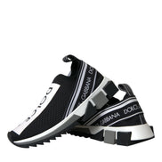 Dolce & Gabbana Black White Slip On Sorrento Sneakers Shoes