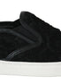 Dolce & Gabbana Black Lace Leather Logo Flat Slip-On Sneakers