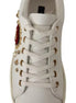 Dolce & Gabbana White Leather Gold Red Heart Sneakers Shoes