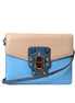 Dolce & Gabbana Blue Beige Exotic Leather LUCIA Crossbody Purse Bag