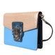 Dolce & Gabbana Blue Beige Exotic Leather LUCIA Crossbody Purse Bag