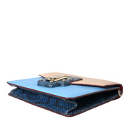 Dolce & Gabbana Blue Beige Exotic Leather LUCIA Crossbody Purse Bag