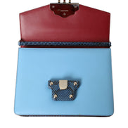 Dolce & Gabbana Blue Beige Exotic Leather LUCIA Crossbody Purse Bag