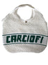 Dolce & Gabbana White Green Knitted Cotton Logo Shopping Tote Bag