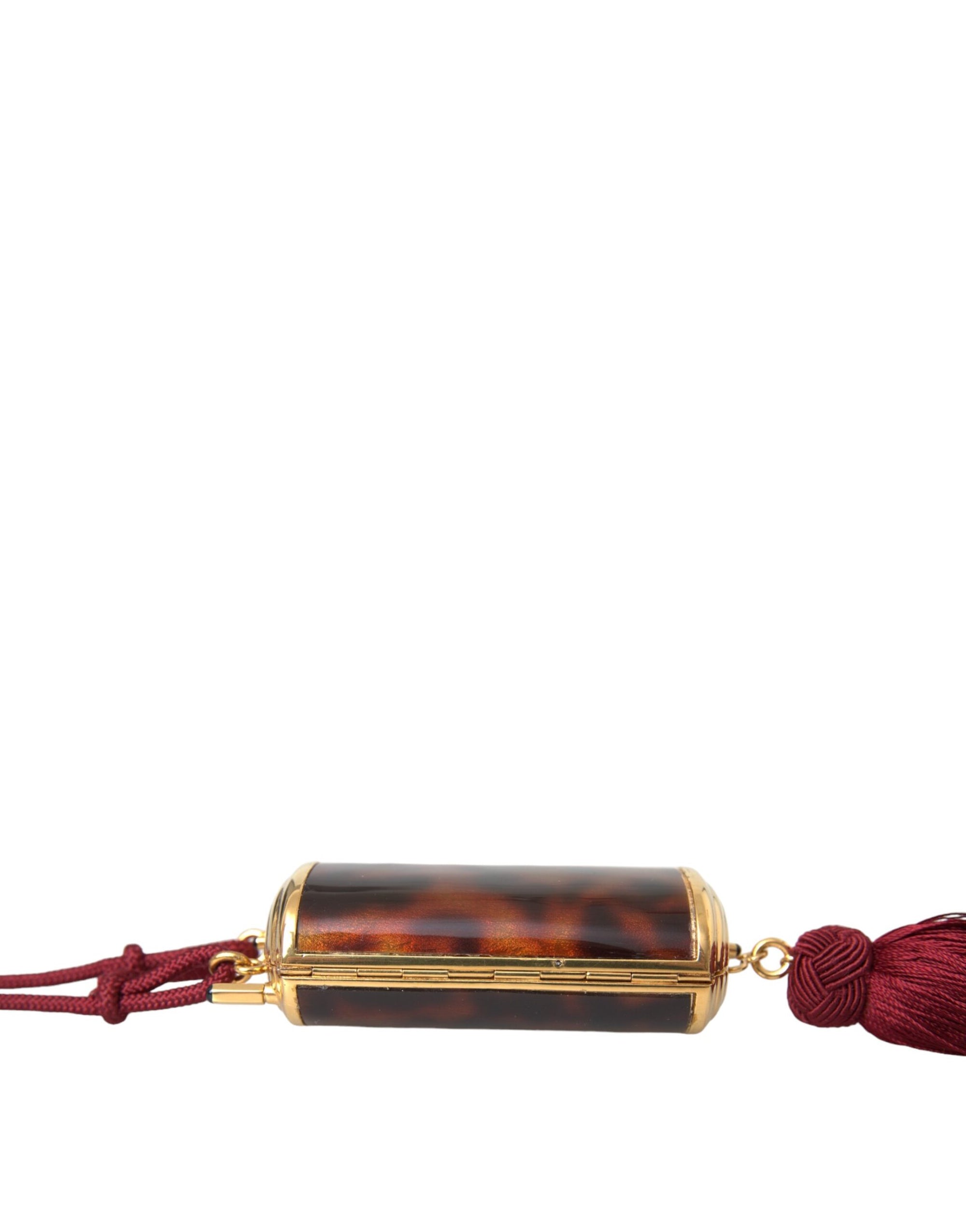 Μίνι Τσάντα Μακιγιάζ Dolce & Gabbana Καφέ Λεοπάρ με Καθρέφτη και Φούντα