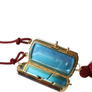 Μίνι Τσάντα Μακιγιάζ Dolce & Gabbana Καφέ Λεοπάρ με Καθρέφτη και Φούντα
