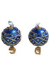 Dolce & Gabbana Gold Brass Blue Dangle Christmas Ball Crystal Clip On Earrings