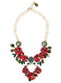 Dolce & Gabbana Gold Brass Link Chain RosePetal Crystal Pendant Necklace