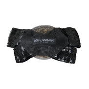 Dolce & Gabbana Black Sequin Pearl Handmade Brooch Hair Pin