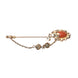 Dolce & Gabbana Gold Brass Crystal Chain 925 Sterling Silver Pin Brooch