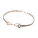 Nialaya Arrow Crystal 925 Silver Bangle Bracelet Women