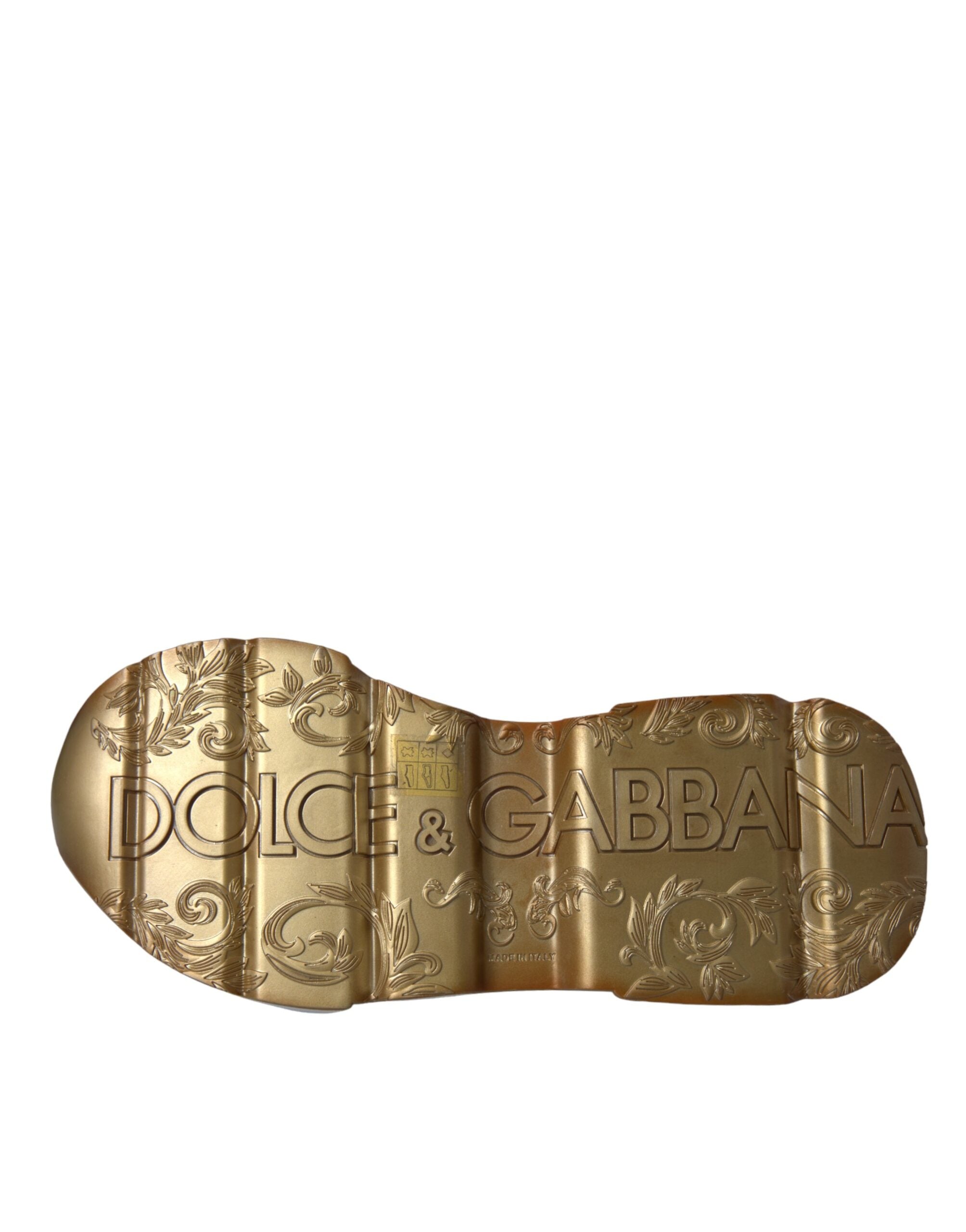 Dolce & Gabbana Λευκόχρυσα Δερμάτινα Αθλητικά Παπούτσια DAYMASTER