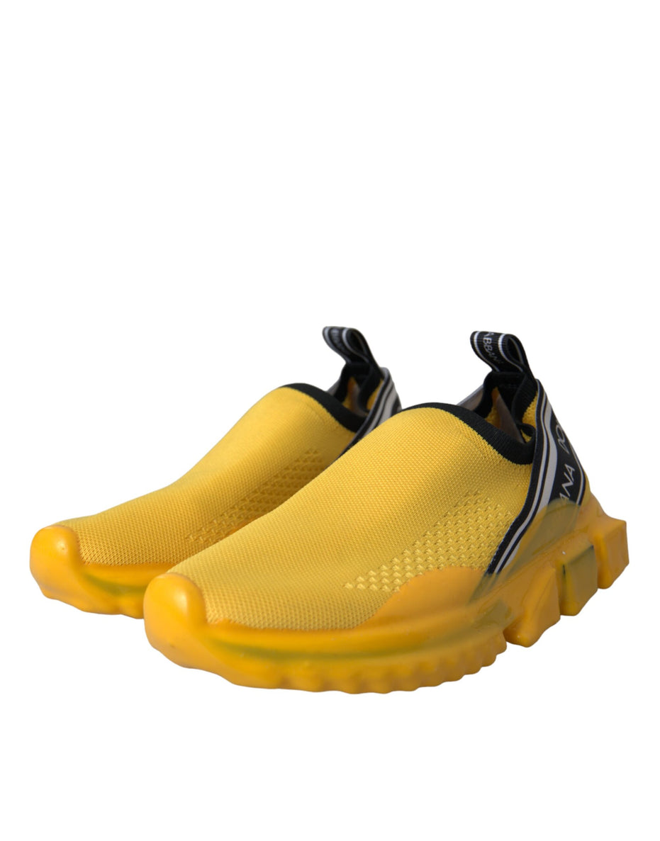 Dolce & Gabbana Κίτρινα Slip On Sneakers Sorrento Γυναικεία Παπούτσια