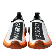 Dolce & Gabbana Black White Orange Slip On Sorrento Sneakers Shoes