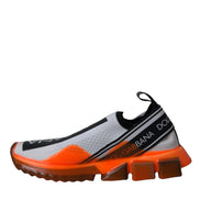 Dolce & Gabbana Black White Orange Slip On Sorrento Sneakers Shoes
