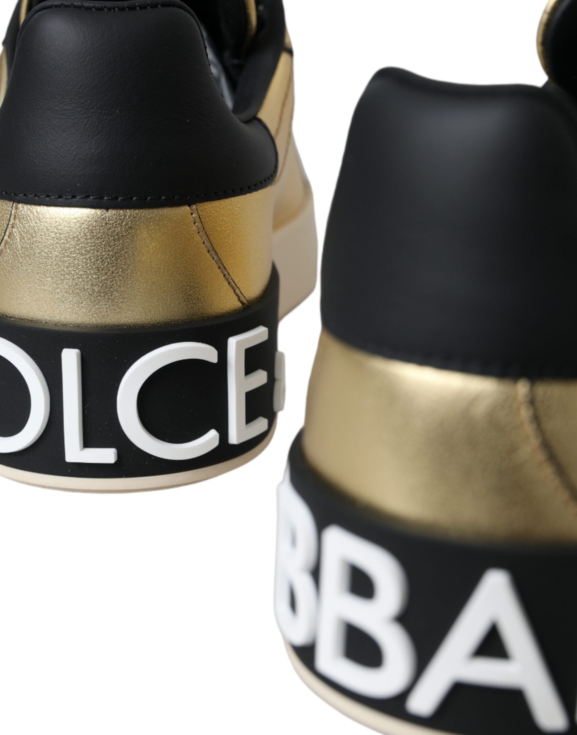 Γυναικεία Παπούτσια Dolce & Gabbana Gold Portofino Calf Leather Sneakers
