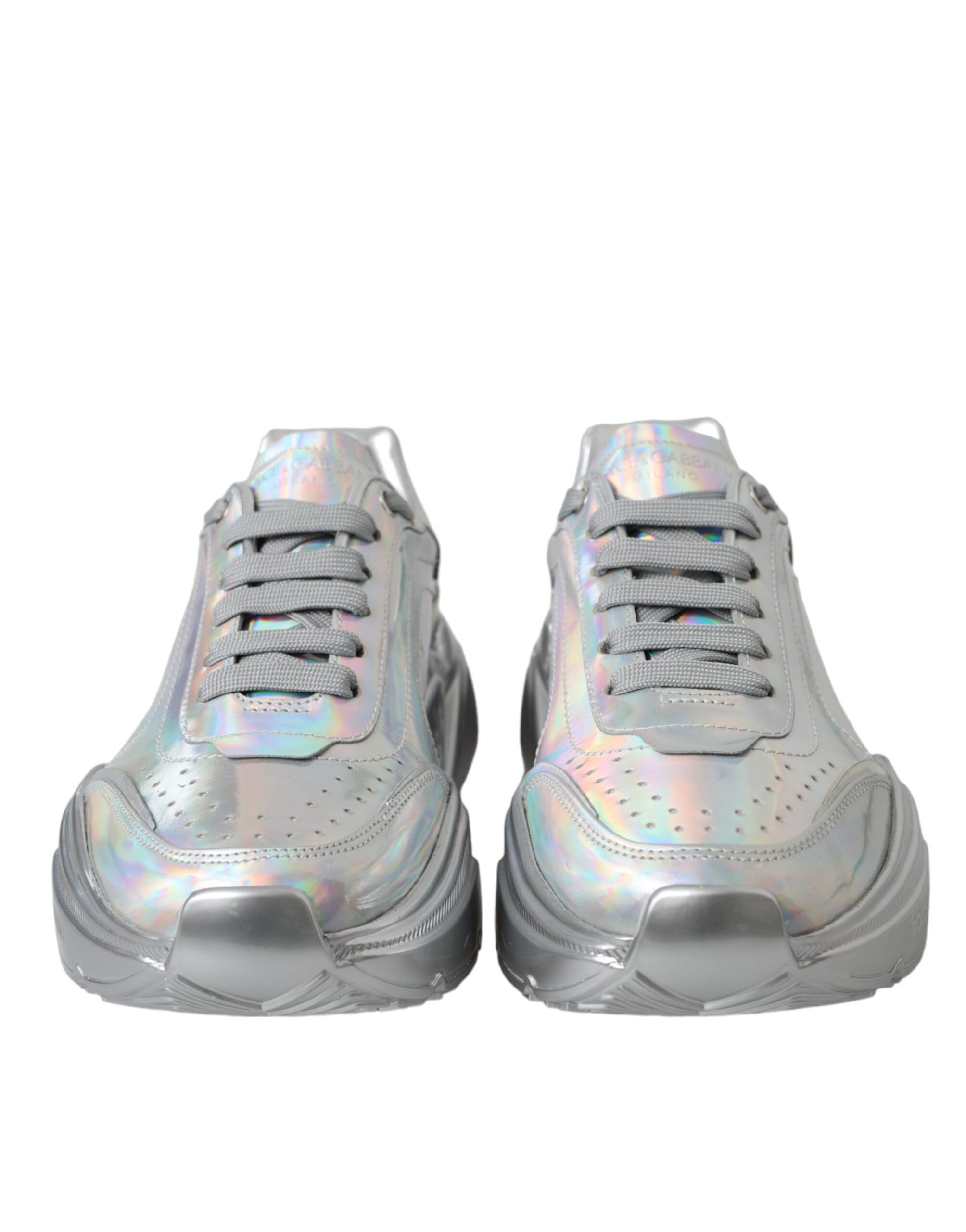 Dolce & Gabbana Ασημί Ιριδίζοντα Δερμάτινα Sneakers Παπούτσια DAYMASTER