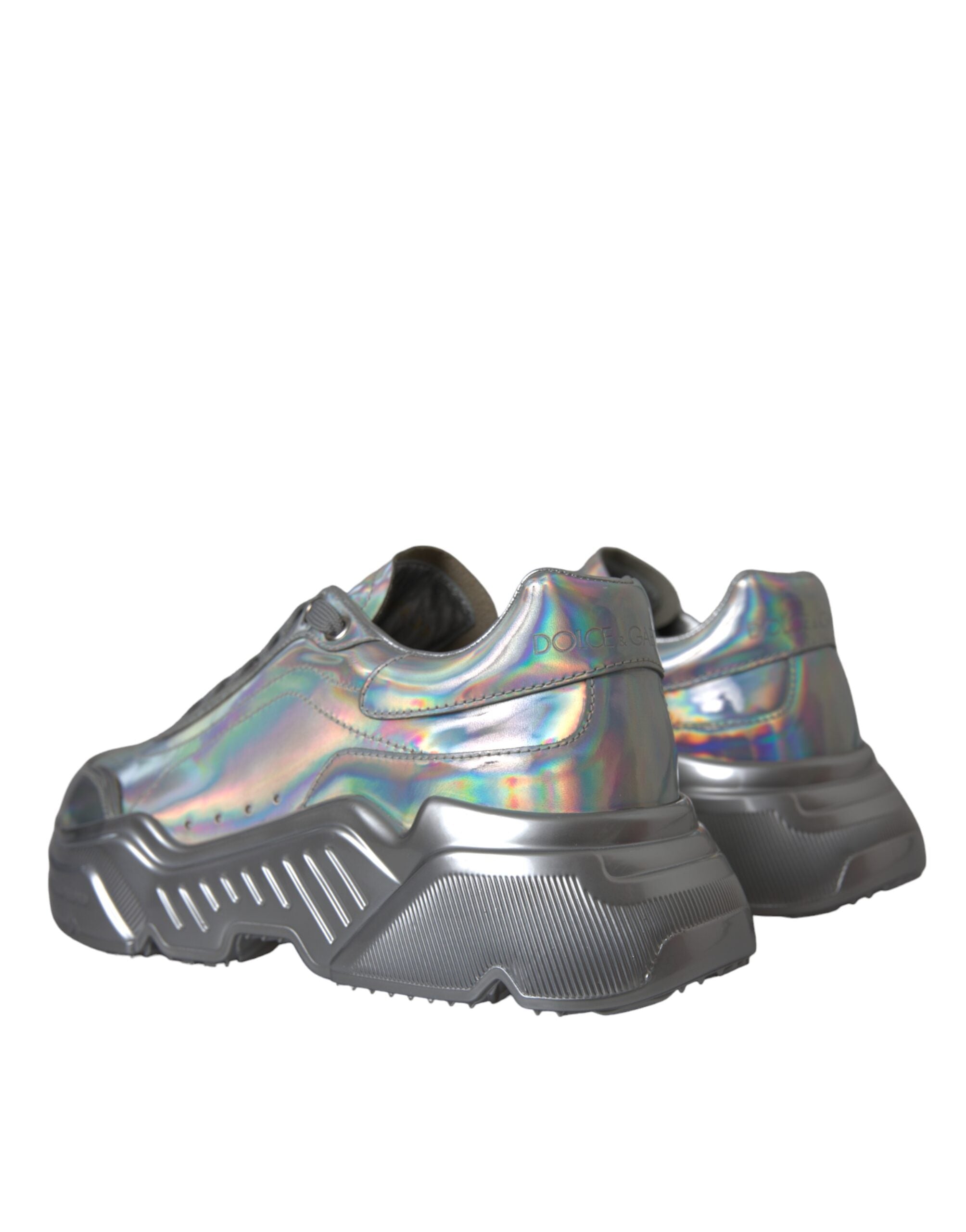Dolce & Gabbana Ασημί Ιριδίζοντα Δερμάτινα Sneakers Παπούτσια DAYMASTER
