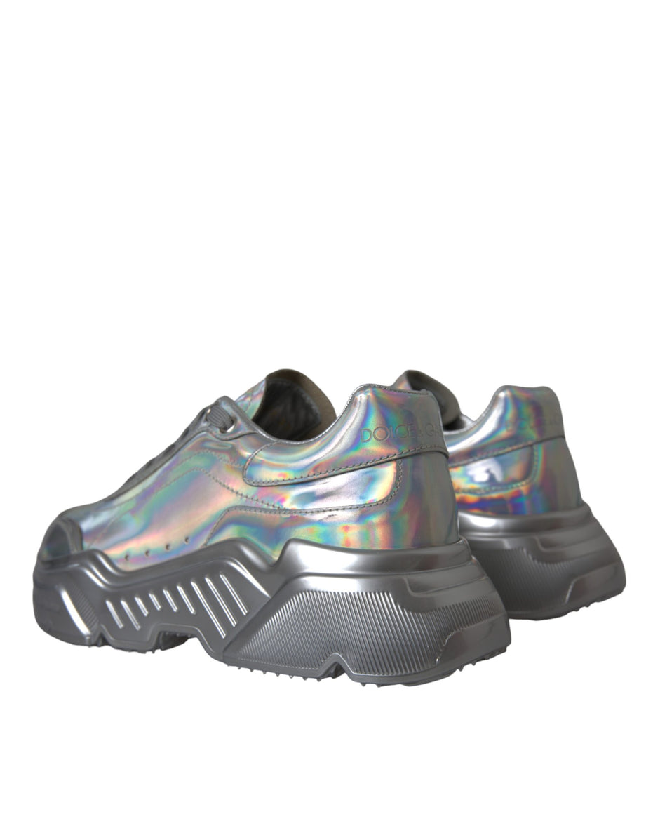 Dolce & Gabbana Ασημί Ιριδίζοντα Δερμάτινα Sneakers Παπούτσια DAYMASTER