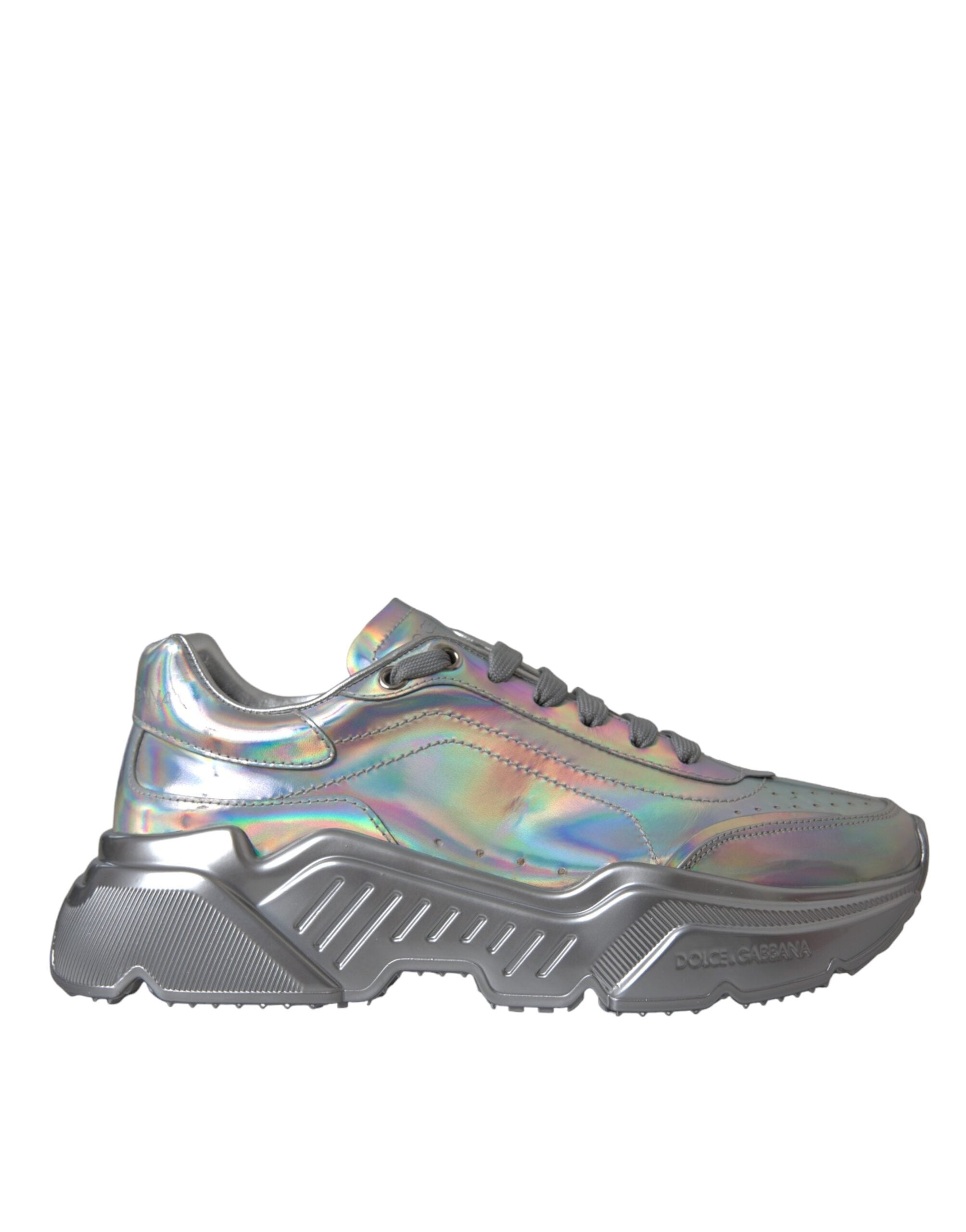 Dolce & Gabbana Ασημί Ιριδίζοντα Δερμάτινα Sneakers Παπούτσια DAYMASTER