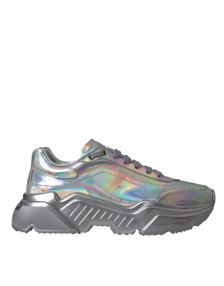 Dolce & Gabbana Ασημί Ιριδίζοντα Δερμάτινα Sneakers Παπούτσια DAYMASTER