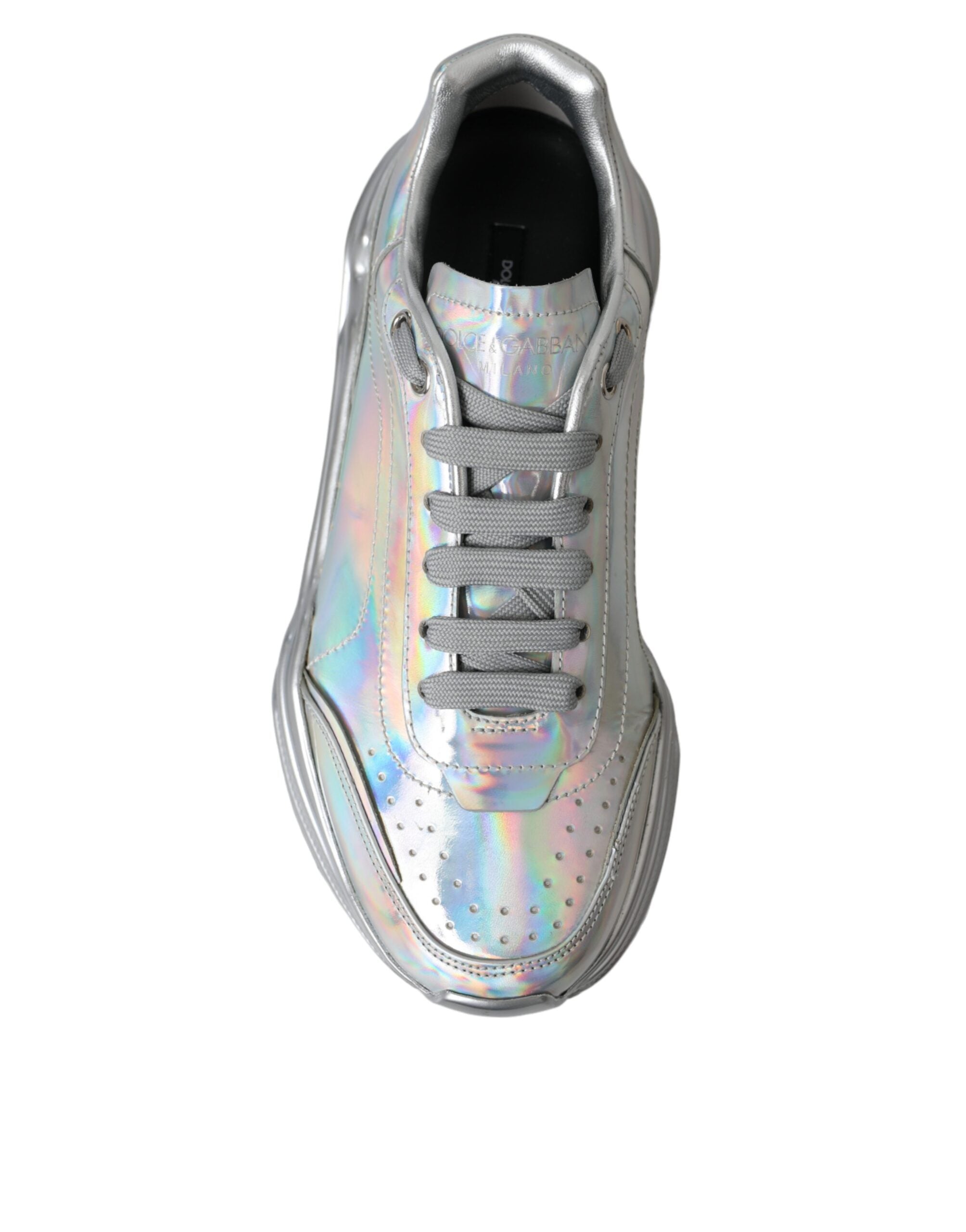 Dolce & Gabbana Ασημί Ιριδίζοντα Δερμάτινα Sneakers Παπούτσια DAYMASTER