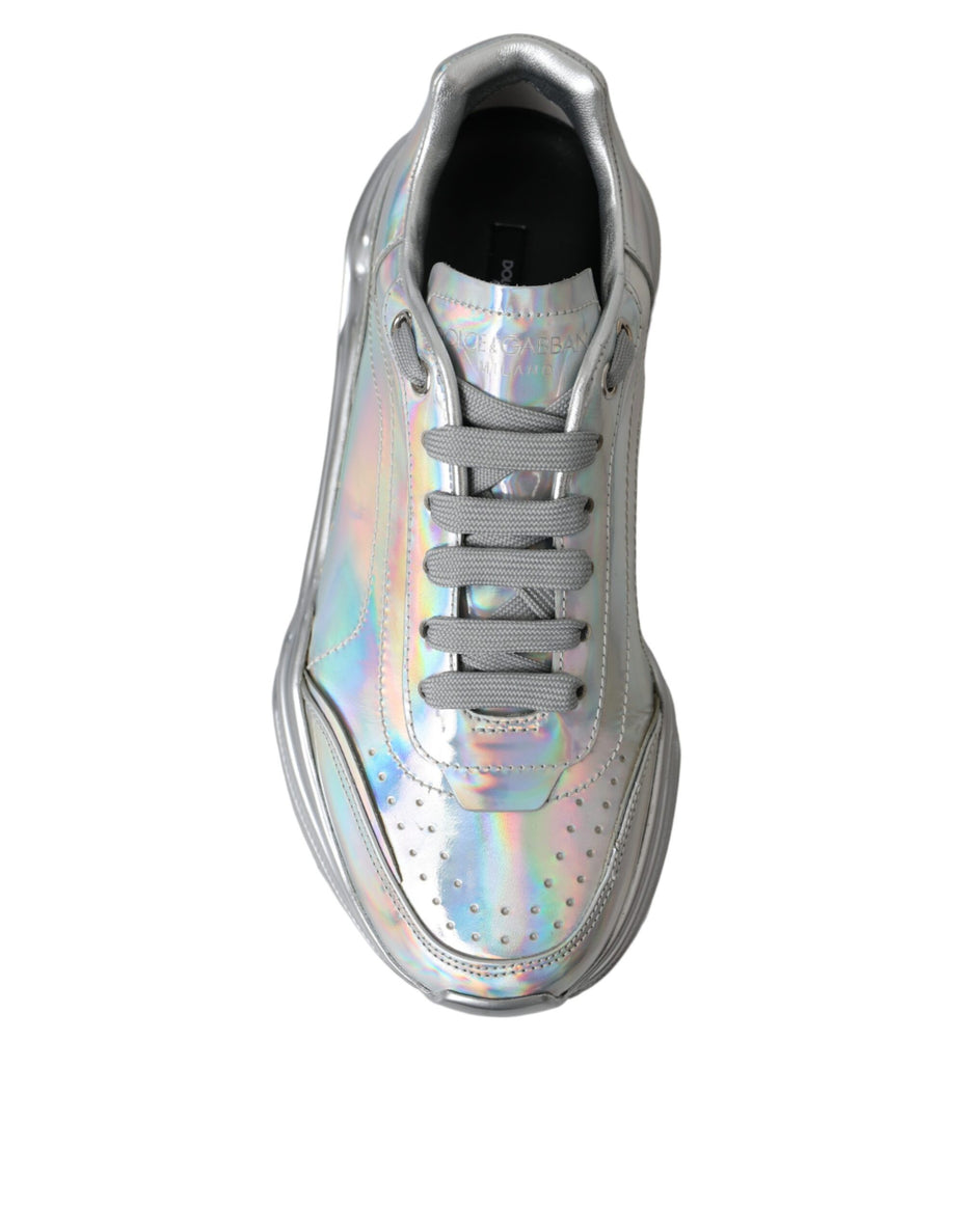 Dolce & Gabbana Ασημί Ιριδίζοντα Δερμάτινα Sneakers Παπούτσια DAYMASTER