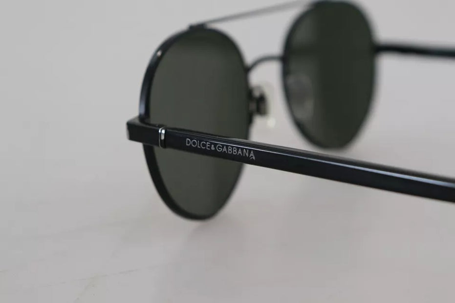 Γυαλιά Ηλίου Dolce & Gabbana Matte Black Steel Frame Green Lens DG2245