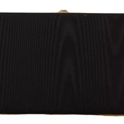 Dolce & Gabbana Black Silk Gold Frame Clutch Evening Party Purse Bag