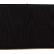 Dolce & Gabbana Black Silk Gold Frame Clutch Evening Party Purse Bag