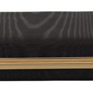 Dolce & Gabbana Black Silk Gold Frame Clutch Evening Party Purse Bag