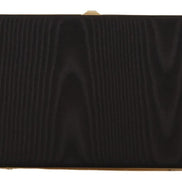 Dolce & Gabbana Black Silk Gold Frame Clutch Evening Party Purse Bag