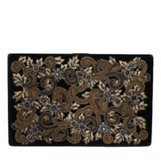 Dolce & Gabbana Black Velvet Gold Frame Clutch Evening Party Purse Bag