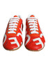 Dolce & Gabbana Red White Leather Logo Casual Sneakers Shoes