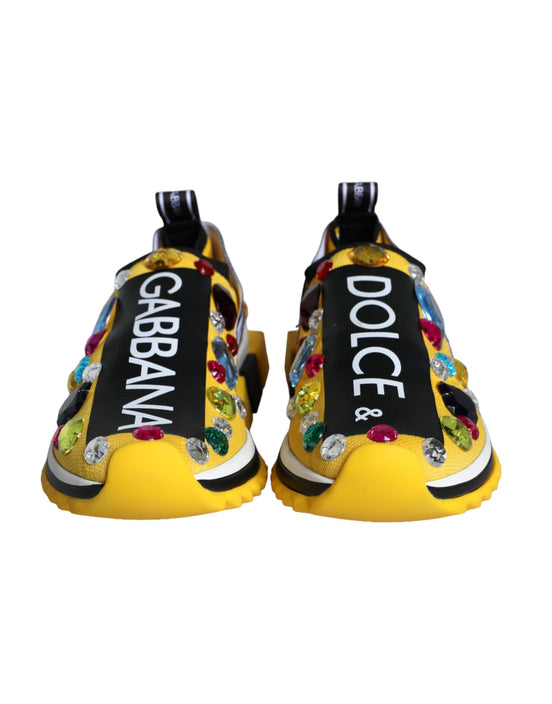 Dolce & Gabbana Κίτρινα Sneakers Sorrento με Κρύσταλλα για Γυναίκες