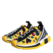 Dolce & Gabbana Yellow Sorrento Crystals Sneakers Womens Shoes