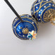 Dolce & Gabbana Gold Brass Blue Dangle Christmas Ball Crystal Clip On Earrings